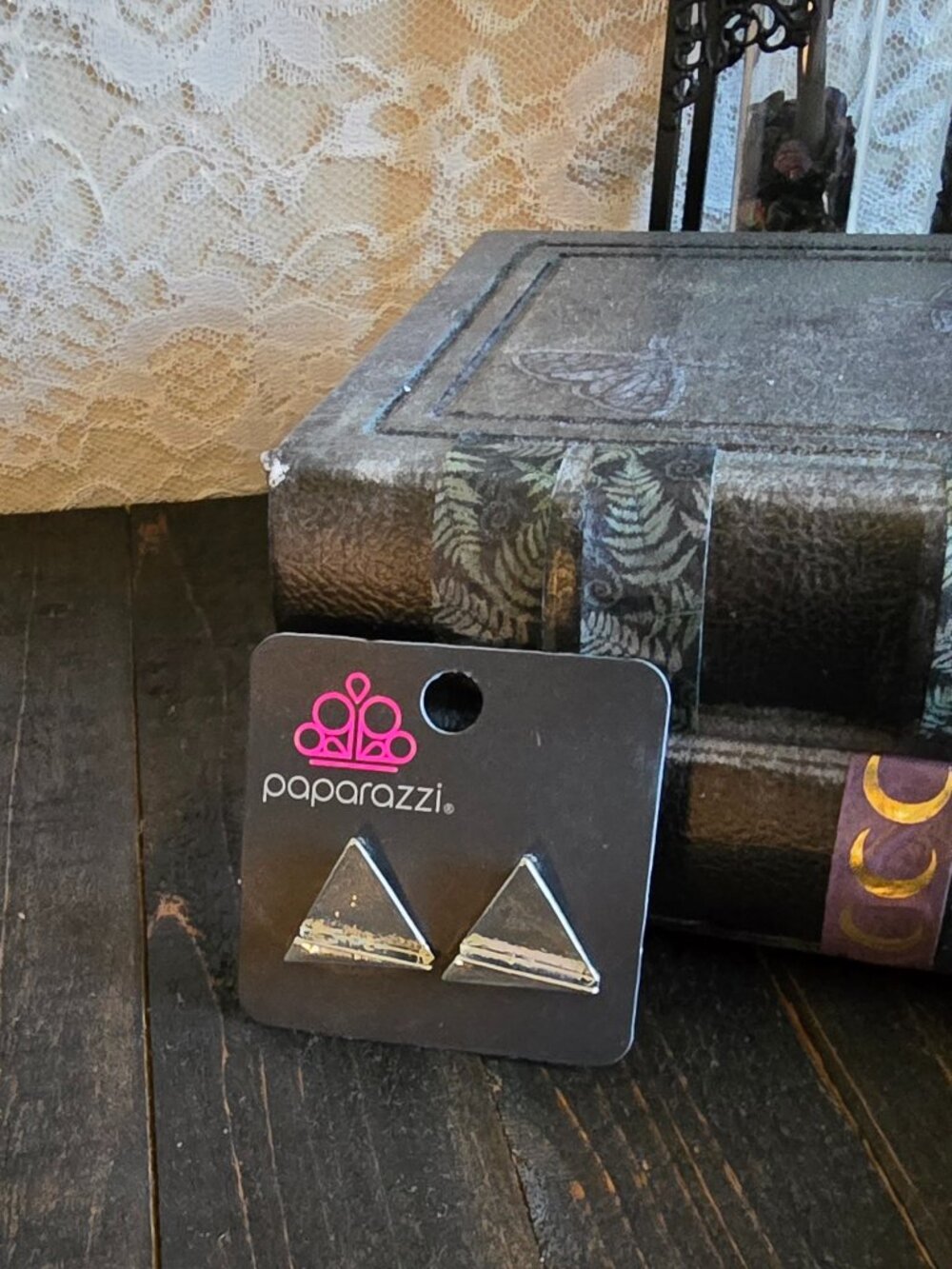 Paparazzi “Die TRI-ing” Silver Post Earrings
